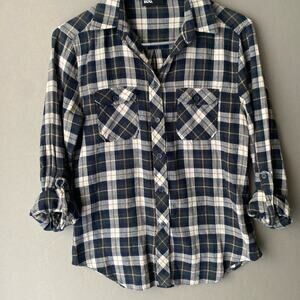 Urban Outfitters BDG sz‎ XS blue green cotton button shirt